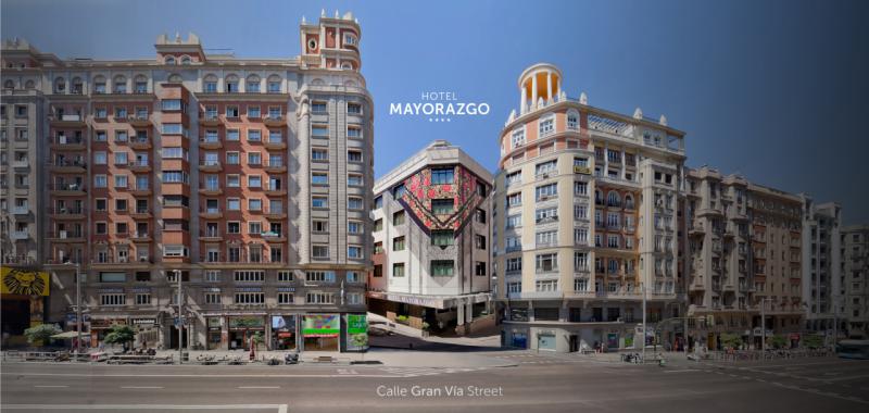Fachada del Hotel Mayorazgo, en la Gran Vía de Madrid